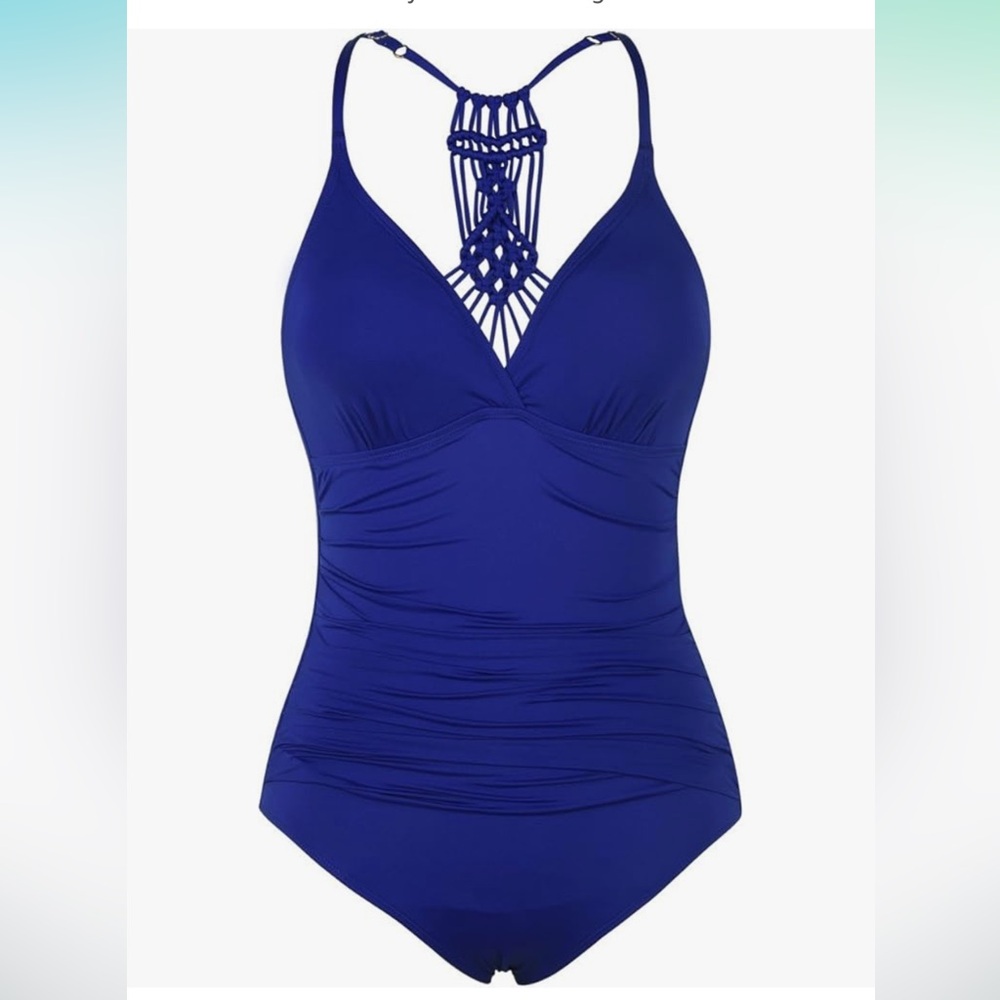 Blue swimsuit w/tummy control